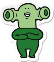 sticker of a friendly cartoon alien png