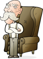 Cartoon alter Mann und Stuhl png