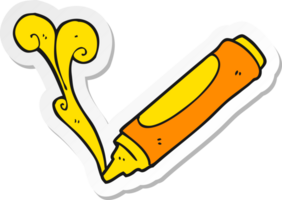 sticker of a cartoon wax crayon png