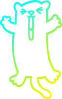 cold gradient line drawing of a cartoon happy cat png