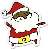 hand drawn sticker cartoon of a jolly father christmas png