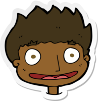 adesivo de um menino feliz de desenho animado png