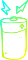 cold gradient line drawing of a cartoon battery png