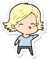 sticker of a cartoon woman png