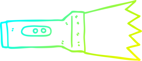 cold gradient line drawing of a cartoon torch png