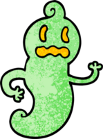 fantasma espeluznante de dibujos animados de ilustración con textura grunge png