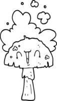 champignon de dessin animé avec nuage de spores png