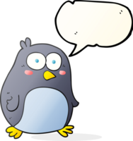 hand drawn speech bubble cartoon penguin png