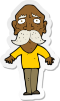 sticker of a cartoon sad old man png