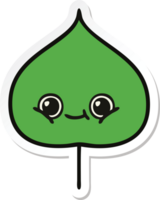 sticker of a cute cartoon expressional leaf png