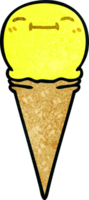 hand drawn quirky cartoon happy ice cream png