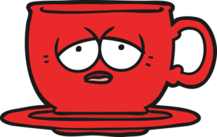 cartoon tired tea cup png