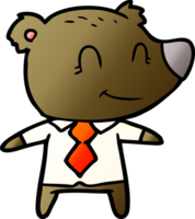 cartoon bear in shirt and tie png