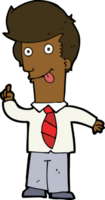 cartoon office man with crazy idea png