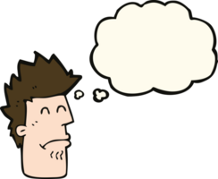 cartoon man feeling sick with thought bubble png
