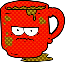 tasse de bureau sale dessin animé png