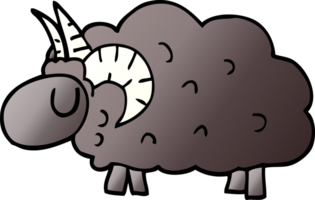 cartoon doodle zwart schaap png