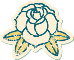 iconisch verontrust sticker tatoeëren stijl beeld van een bloem png