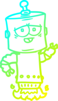 cold gradient line drawing of a cartoon robot png