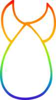 rainbow gradient line drawing of a cartoon atomic bomb png