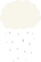 nuage de pluie de dessin animé de style couleur plat png