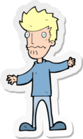 sticker of a cartoon nervous man png