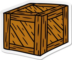 hand drawn sticker cartoon doodle of a wooden crate png