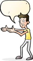 cartoon man desperately explaining with speech bubble png