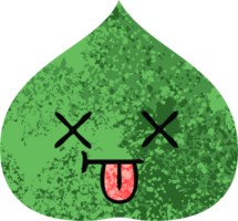 retro illustration style cartoon of a expressional leaf png