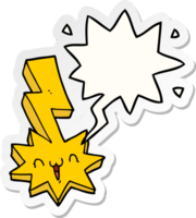 cartoon lightning bolt with speech bubble sticker png