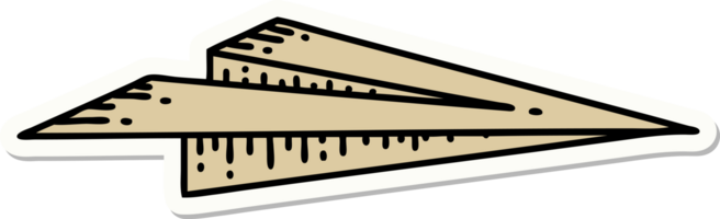 sticker of tattoo in traditional style of a paper airplane png