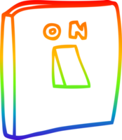 rainbow gradient line drawing of a cartoon on switch png