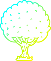 du froid pente ligne dessin de une dessin animé arbre png