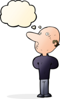 cartoon balding man with thought bubble png