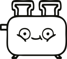 line drawing cartoon of a of a toaster png