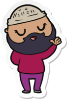 sticker of a cute cartoon man with beard png