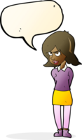 cartoon annoyed woman with speech bubble png