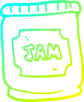 cold gradient line drawing of a cartoon jam pot png