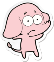 sticker of a cartoon unsure elephant png