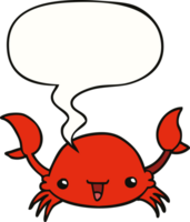 crabe de dessin animé avec bulle de dialogue png