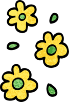 grunge textured illustration cartoon flower heads png