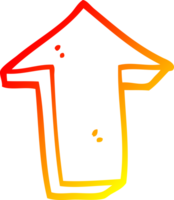 warm gradient line drawing of a cartoon arrow pointing direction png