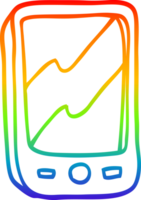 arco iris degradado línea dibujo de un dibujos animados rojo móvil teléfono png