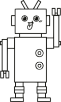 line drawing cartoon of a robot png