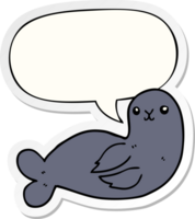 cartoon seal with speech bubble sticker png