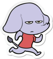 sticker of a annoyed cartoon elephant png