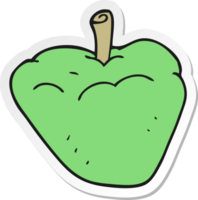 pegatina de una manzana orgánica de dibujos animados png