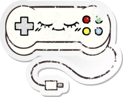 distressed sticker of a cute cartoon game controller png