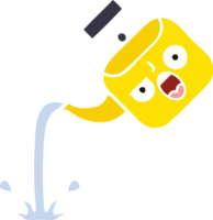 flat color retro cartoon of a pouring kettle png