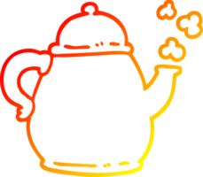 warm gradient line drawing of a cartoon tea po png